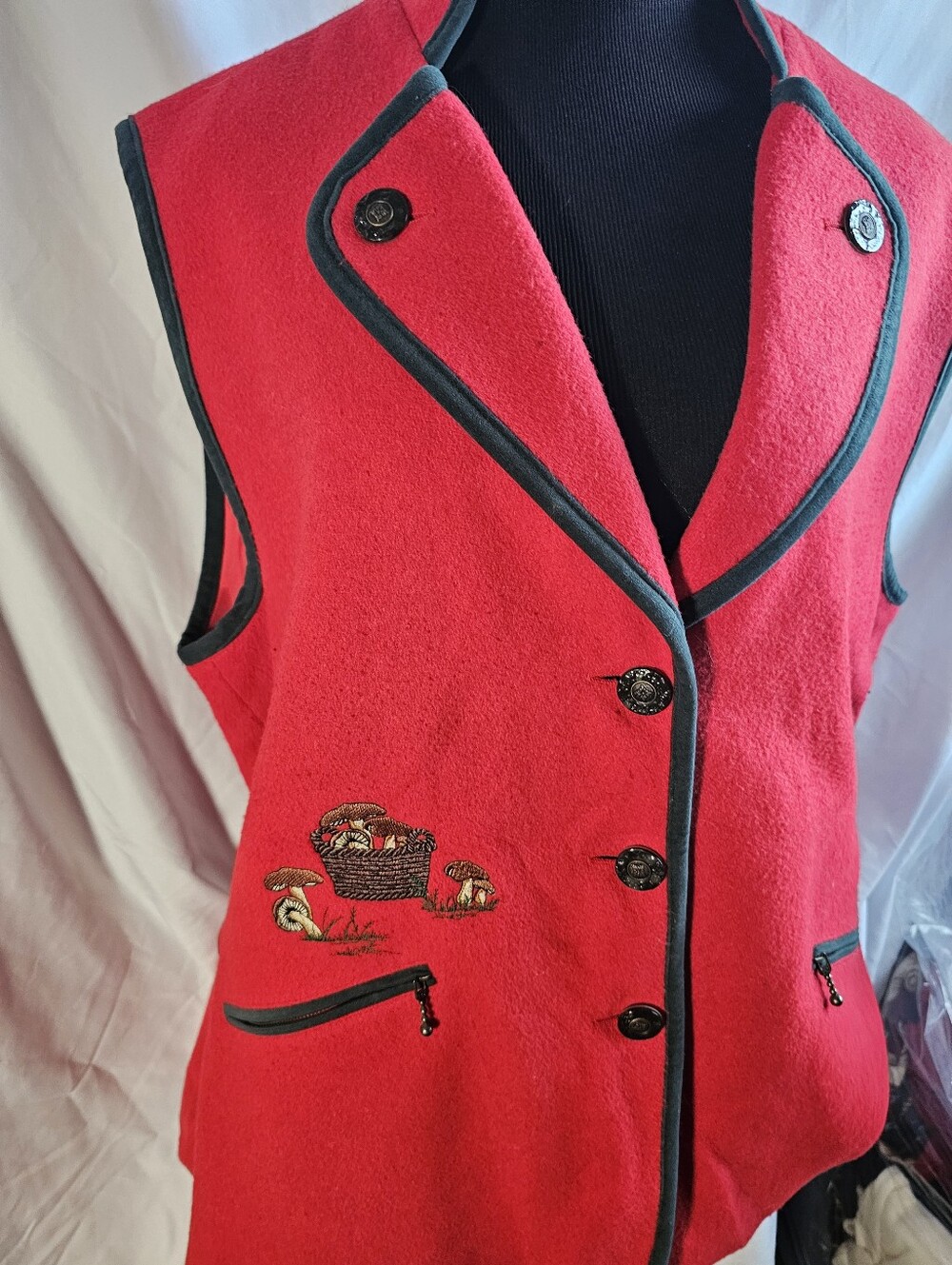 Source Unknown Red Vest with Black Accents